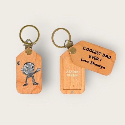 The Sunlight Story Keychain - Unisex Wooden Keychain Gift Online