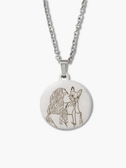 Round Illustration Pendant Necklace - Unisex Personalized Necklace