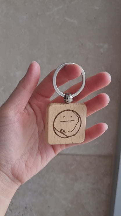The Square Stories Keychain - Personalized Jewelry Gift 2024