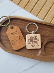 The Square Stories Keychain - Personalized Jewelry Gift 2024