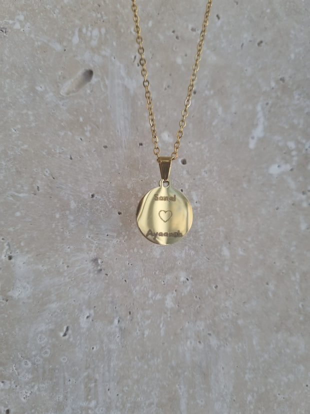 Round Illustration Pendant Necklace - Unisex Personalized Necklace