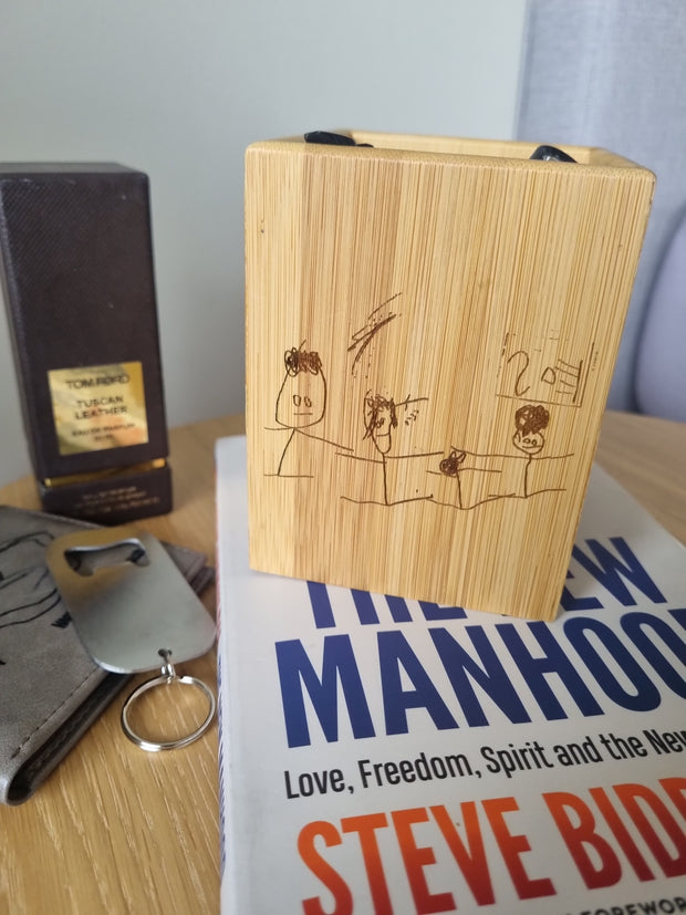 Inkspired Bamboo Pen Holder - Personalized Table Wooden Decoration
