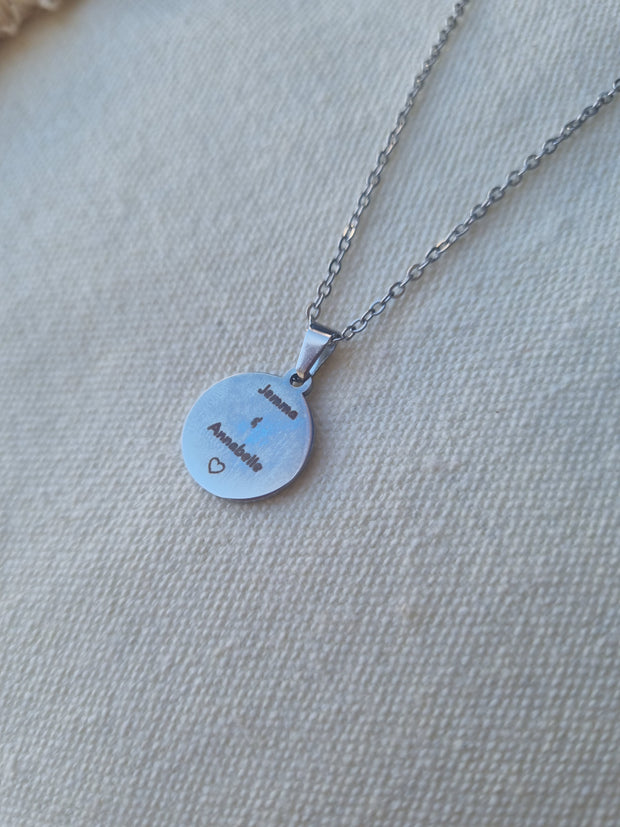Round Illustration Pendant Necklace - Unisex Personalized Necklace