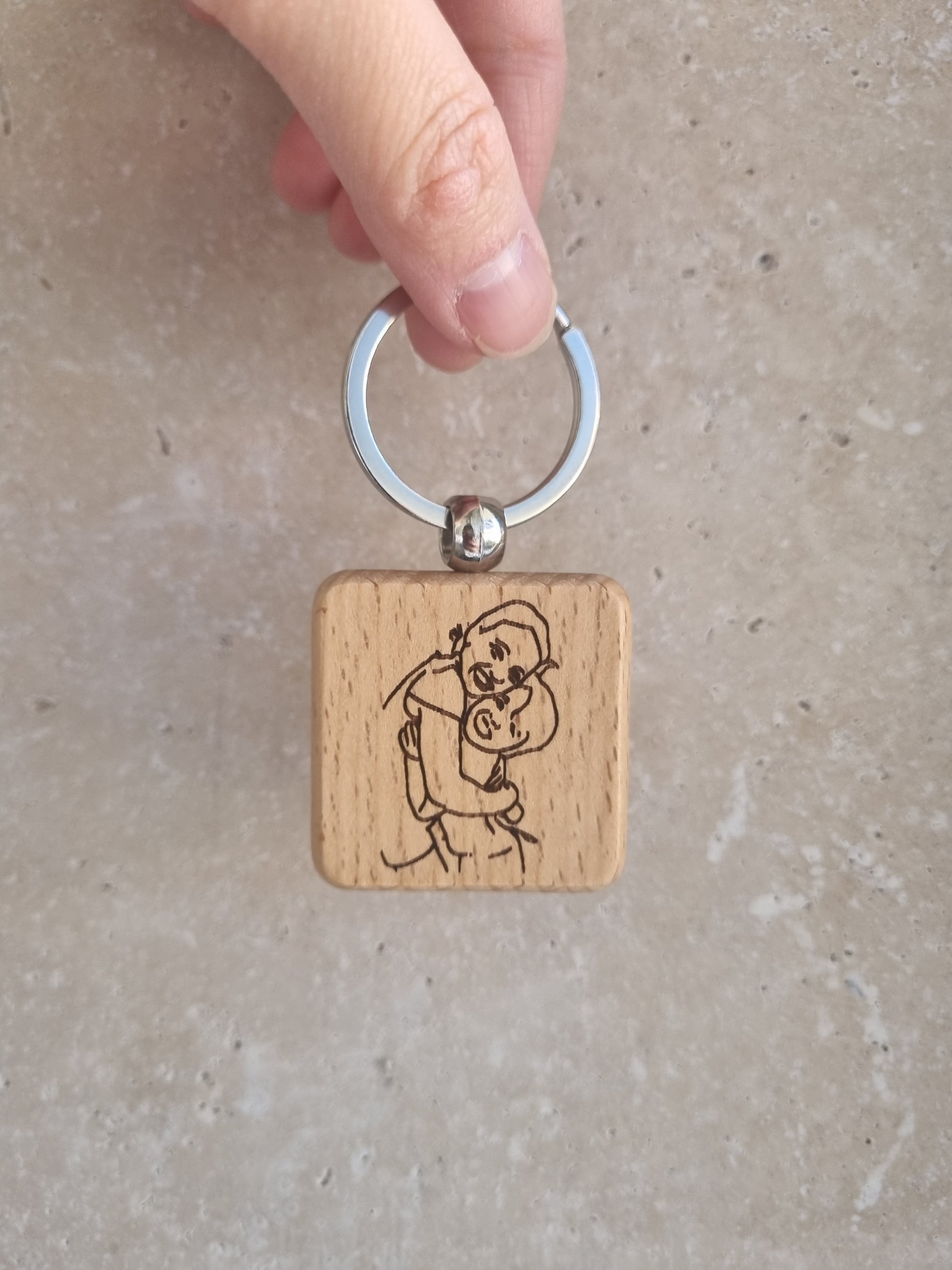 The Square Stories Keychain - Personalized Jewelry Gift 2024