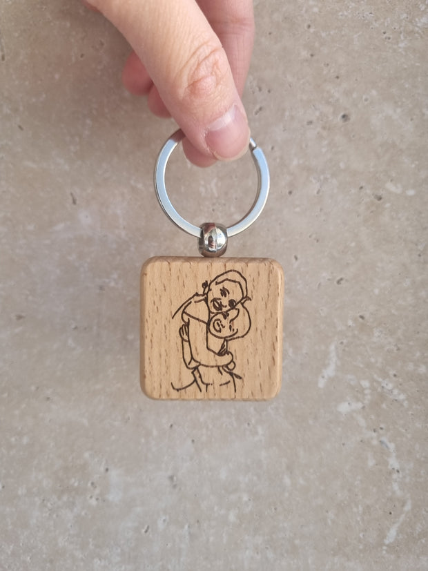 The Square Stories Keychain - Personalized Jewelry Gift 2024