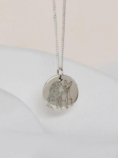Round Illustration Pendant Necklace - Unisex Personalized Necklace